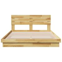 Bedframe hoofdeinde zonder matras 140x190 cm massief hout eiken - thumbnail