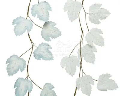 Kersttak Glitter Blad Wit-Blauw 115cm Assorti 1st Kersttak Glitter Blad Wit-Blauw 115cm Assorti 1st