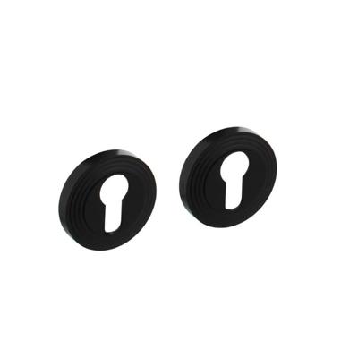 Intersteel cilinderrozetten met ril - mat zwart