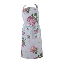 Clayre & Eef Keukenschort 70x85 cm Blauw Roze Katoen Hortensia - thumbnail