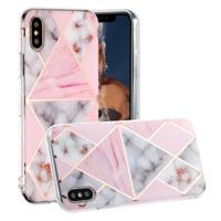 For iPhone XS Max Hot Stamping Geometric Marble IMD Craft TPU Protective Case(Rhombus) - thumbnail