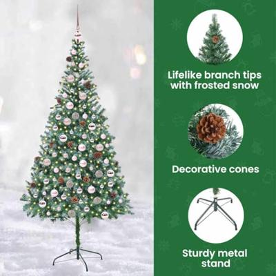 Kunstkerstboom met 300 LED Groen 210 cm PVC en Staal Kunstkerstboom met 300 LED Groen 210 cm PVC en Staal