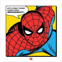 Kunstdruk Spider-Man - With Great Power 40x40cm - thumbnail