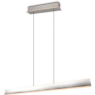 LED Hanglamp - Cinque Cimolto - 1 Lichtpunt van 50 Watt - Dimbaar - Aanpasbare Lichtkleur - Hoogteverstelling Zonder Contragewicht - Mat Nikkel - Metaal