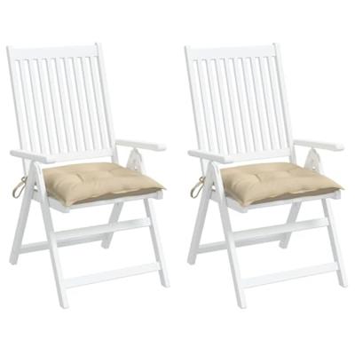 VidaXL Stoelkussens 2 st 40x40x7 cm oxford stof beige