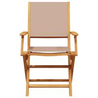 3-delige Bistroset stof en massief hout taupe - thumbnail