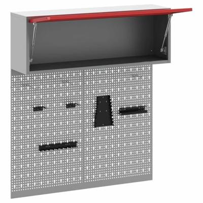 VidaXL Gereedschapskast set met plank 3 pcs rood gepoedercoat staal