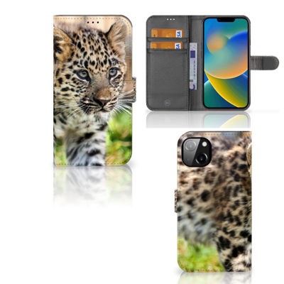 iPhone 14 Plus | Telefoonhoesje | Met pasjeshouder | Baby Luipaard iPhone 14 Plus | Telefoonhoesje | Met pasjeshouder | Baby Luipaard