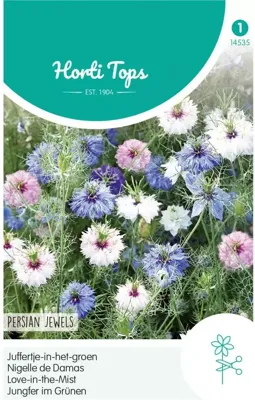 Zaden Nigella Juffertje-in-het-groen Persian Jewels gemengd Hortitops - Hortitops