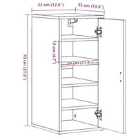 VidaXL Schoenenkasten 2 st 32x35x70 cm bewerkt hout oud houtkleurig - thumbnail