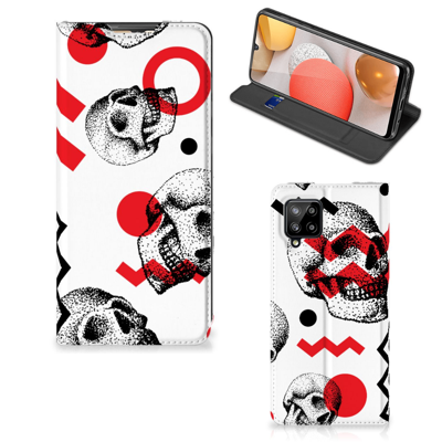 Mobiel BookCase Samsung Galaxy A42 Skull Red Mobiel BookCase Samsung Galaxy A42 Skull Red