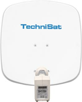 TechniSat DIGIDISH 45 - Satellietschotel voor 2 deelnemers (45 cm klein satellietsysteem - complete set met muurbeugel en universele dubbele LNB) wit