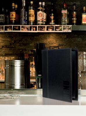 Menukaart Securit Trendy A4 1 x 2 tassen zwart