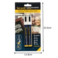 Securit krijtmarker medium, blister met 2 stuks, wit - thumbnail