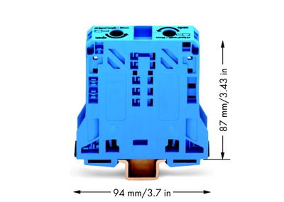 WAGO 285-154 Doorgangsklem 20 mm Spanveer Toewijzing: N Blauw 1 stuk(s) Piece
