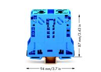 WAGO 285-154 Doorgangsklem 20 mm Spanveer Toewijzing: N Blauw 1 stuk(s) Piece - thumbnail