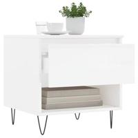 Salontafels 2 st 50x46x50 cm bewerkt hout hoogglans wit - thumbnail