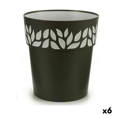 Zelfwaterende bloempot Stefanplast Cloe Antraciet Plastic 29 x 29 x 29 cm (6 Stuks)