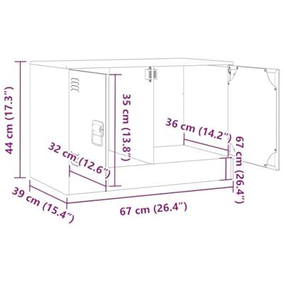 Tv-meubel 67x39x44 cm staal roze