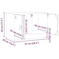 Tv-meubel 67x39x44 cm staal roze - thumbnail