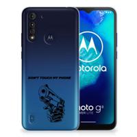 Motorola Moto G8 Power Lite Silicone-hoesje Gun Don't Touch My Phone - thumbnail