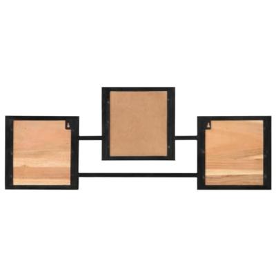 VidaXL Wandkapstok 90x1x35 cm massief acaciahout en ijzer