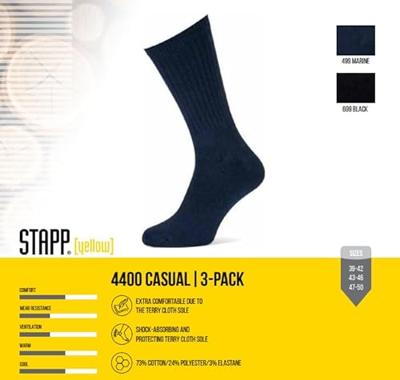 Stapp Yellow Casual 3-Pack Sokken 4400 | 699 Zwart | Maat 46 - 38.134.002.02 Stapp Yellow Casual 3-Pack Sokken 4400 | 699 Zwart | Maat 46 - 38.134.002.02