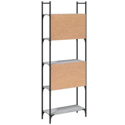 Boekenkast 5-laags 60,5x24x166,5 cm bewerkt hout grijs sonoma