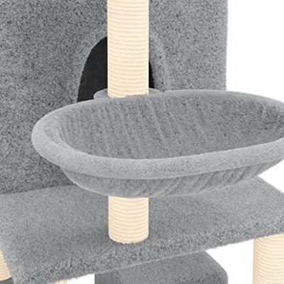 Kattenmeubel met sisal krabpalen 180 cm lichtgrijs - thumbnail