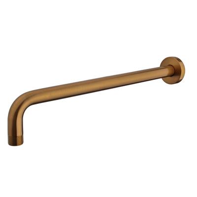 Douchearm Rond Gebogen BWS Karsten Met Muurbevestiging 35 cm Geborsteld Brons Koper Boss & Wessing