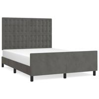 Bedframe zonder matras 140x200 cm fluweel donkergrijs - thumbnail