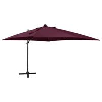VidaXL Zweefparasol met paal en led-verlichting 300 cm bordeauxrood - thumbnail