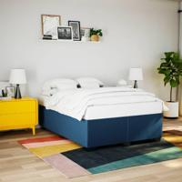 Bedframe zonder matras stof blauw 140x190 cm - thumbnail