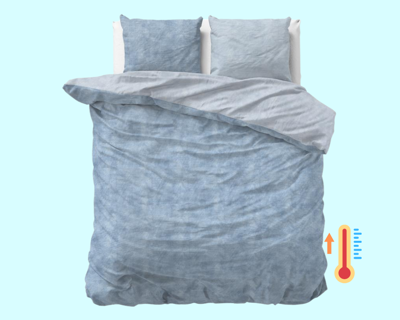 Sleeptime Flanel Washed Cotton Blauw 140 x 200/220 cm