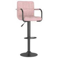 Barkruk fluweel roze - thumbnail