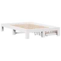 Bedframe zonder matras massief grenenhout wit 120x190 cm - thumbnail