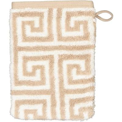 Cawö Cawo Noblesse Elegance Allover print Washandje 16/22 sand