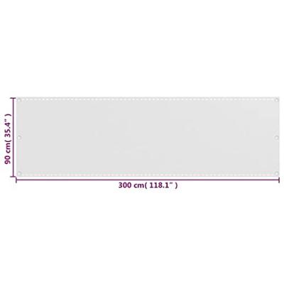 VidaXL Balkonscherm 90x300 cm hdpe wit VidaXL Balkonscherm 90x300 cm hdpe wit