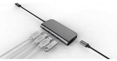 LMP 2995 Video-hub 5-poorts USB-C met HDMI, USB 3.0 en USB-C - ,Space grijs