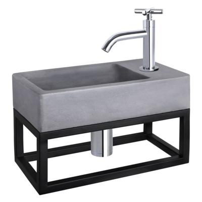 Differnz Differnz Force fonteinset beton donkergrijs - kraan kruis - met handdoekrek chroom