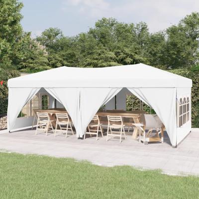 Partytent inklapbaar met zijwanden 3x6 m wit Partytent inklapbaar met zijwanden 3x6 m wit