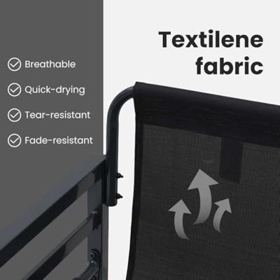 Tuinbankenset met kussen 8 pcs Zwart Staal