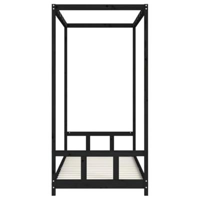 Kinderbedframe 90x200 cm massief grenenhout zwart