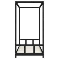 Kinderbedframe 90x200 cm massief grenenhout zwart - thumbnail