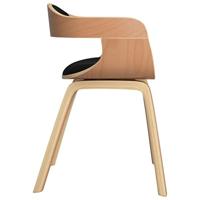 Eetkamerstoelen 2 st gebogen hout en kunstleer zwart - thumbnail