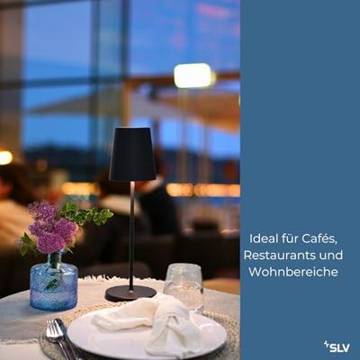 SLV Buiten tafellampVinolina Two zwart - oplaadbaar - 1007693