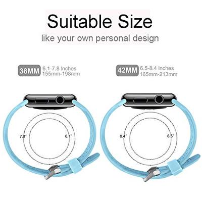Bandje met gaatjes - Lichtblauw - Geschikt voor Apple Watch 38mm / 40mm / 41mm / 42mm - thumbnail