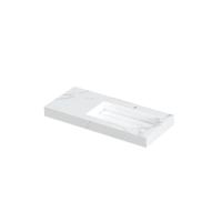 INK Pitch Wastafel Keramische Slab Rechts met Drain en Front en Side Skirts 1 Kraangat - 1000x450x90 mm - Statuario Glans - thumbnail
