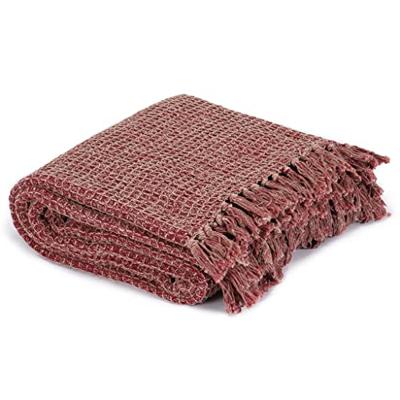 VidaXL Plaid 160x210 cm katoen bordeaux VidaXL Plaid 160x210 cm katoen bordeaux
