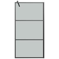 Inloopdouchewand 100x195 cm donker ESG-glas zwart - thumbnail